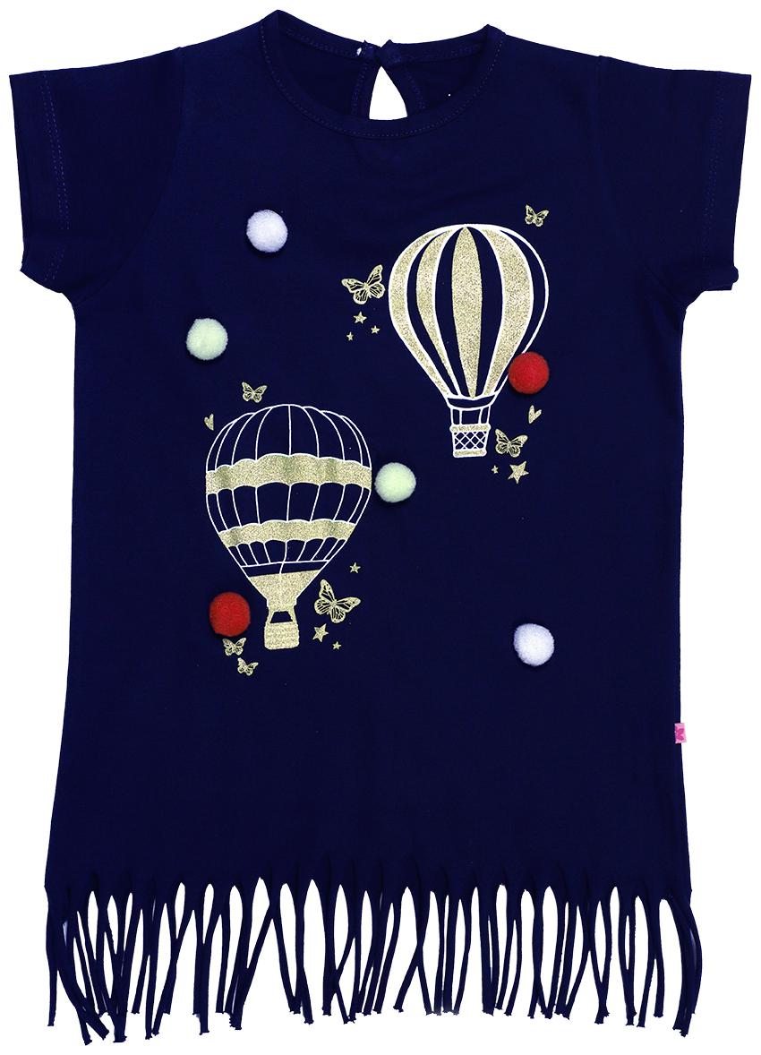 

INDIAN FLOWER Girl Cotton Printed Top - Blue