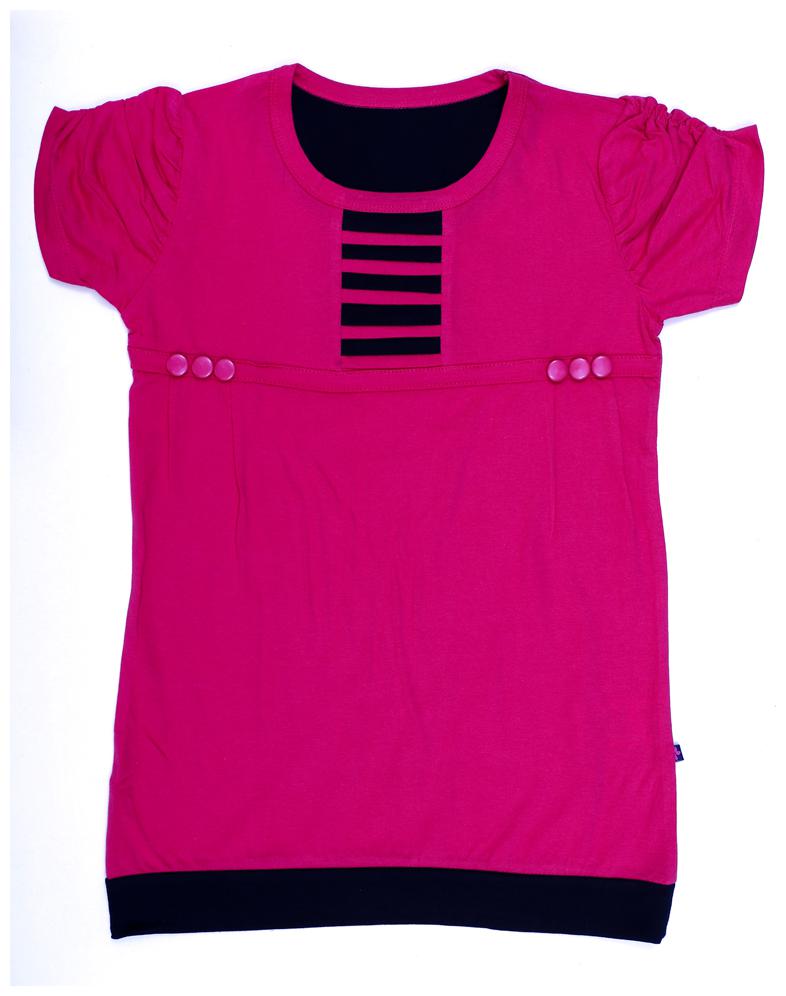 

INDIAN FLOWER Girl Cotton Solid T shirt - Red