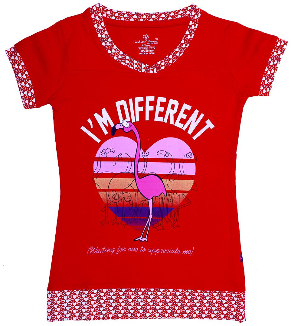 

INDIAN FLOWER Girl Cotton Printed Top - Red