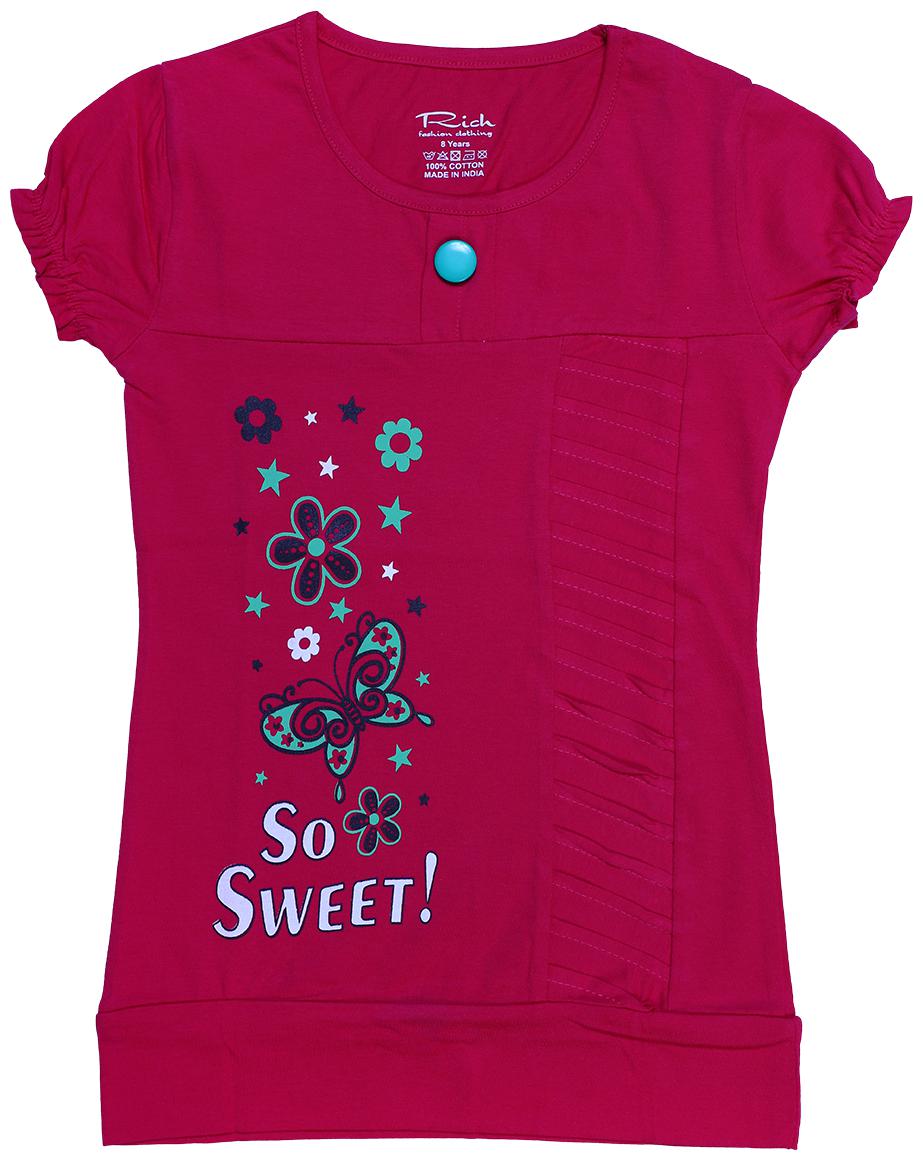 

INDIAN FLOWER Girl Cotton Printed Top - Pink