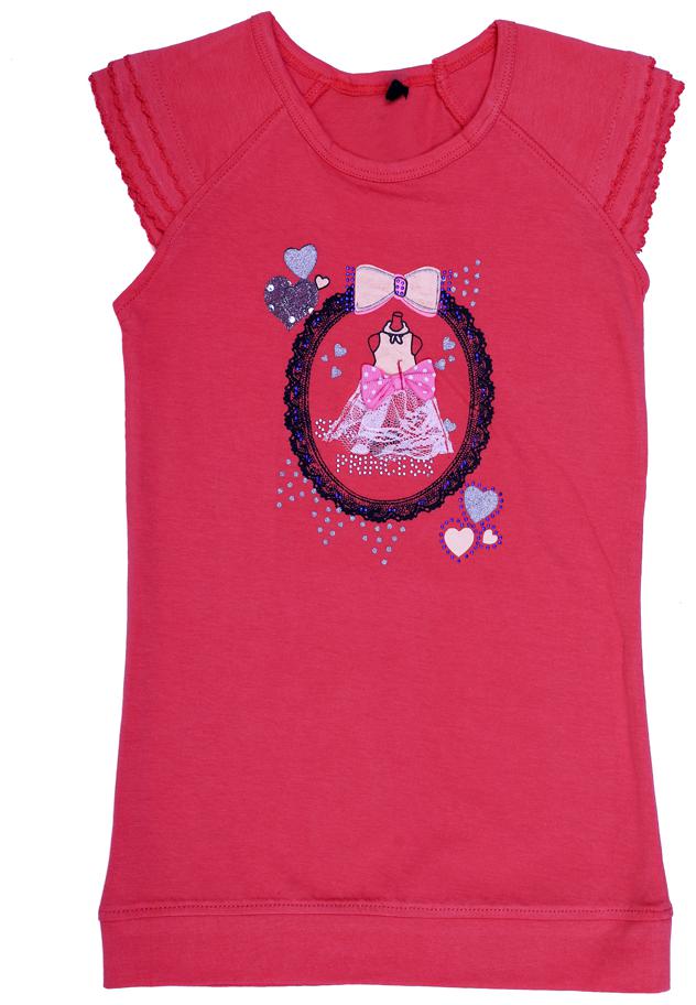 

INDIAN FLOWER Girl Cotton Printed T shirt - Red