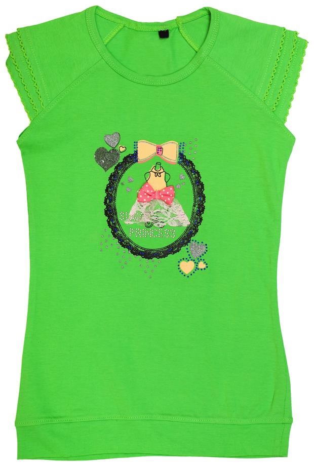 

INDIAN FLOWER Girl Cotton Printed T shirt - Green