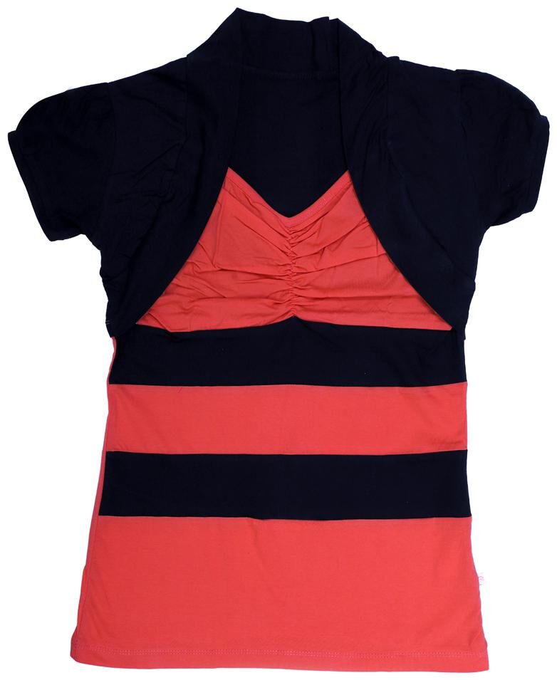 

INDIAN FLOWER Girl Cotton Solid T shirt - Orange