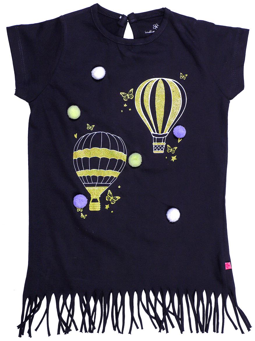 

INDIAN FLOWER Girl Cotton Printed Top - Blue