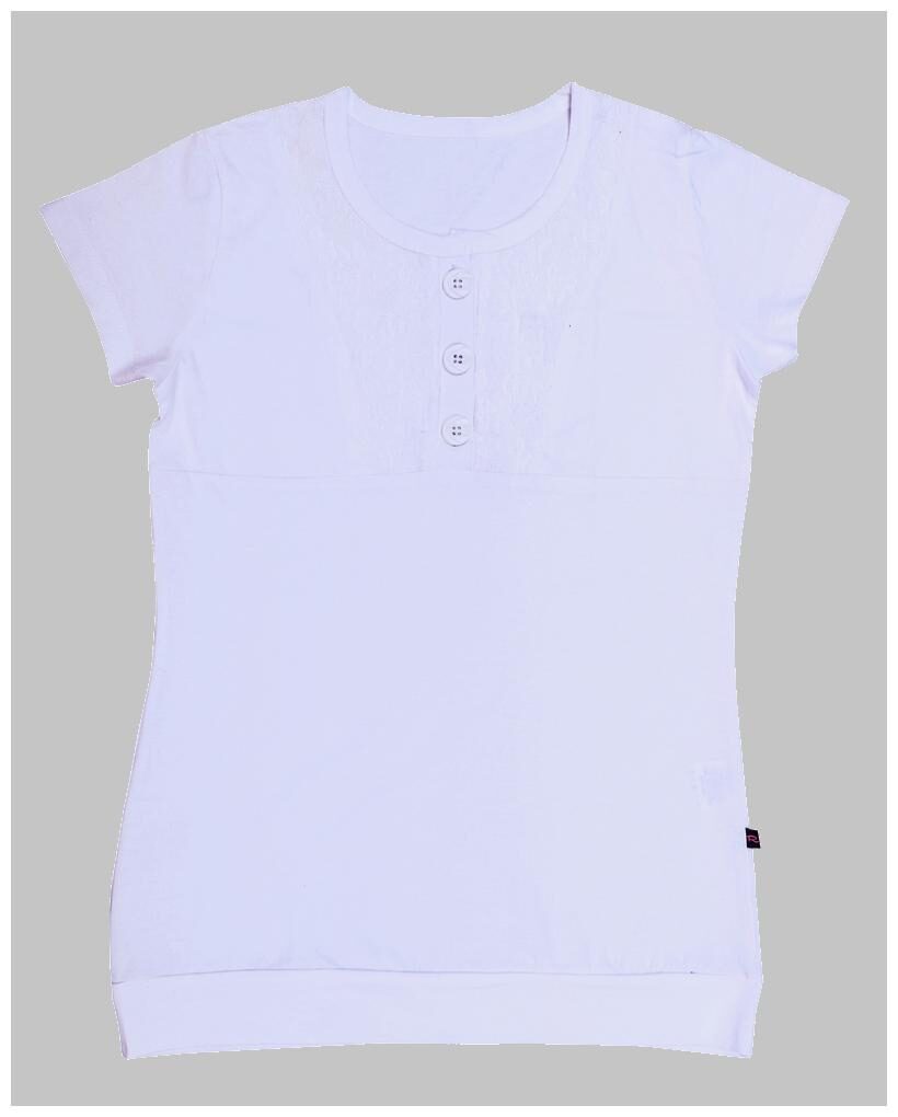 

INDIAN FLOWER Girl Cotton Solid T shirt - White