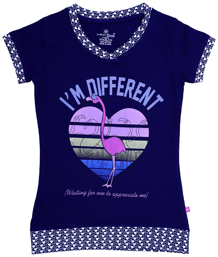 

INDIAN FLOWER Girl Cotton Printed Top - Blue