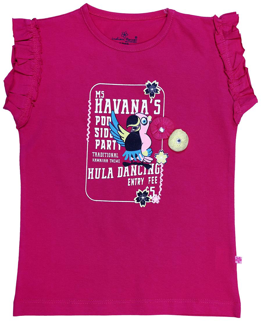 

INDIAN FLOWER Girl Cotton Printed Top - Pink