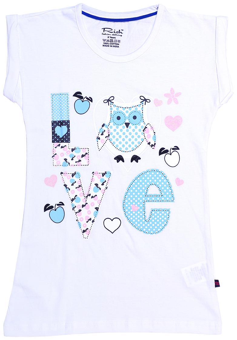 

INDIAN FLOWER Girl Cotton Printed Top - White