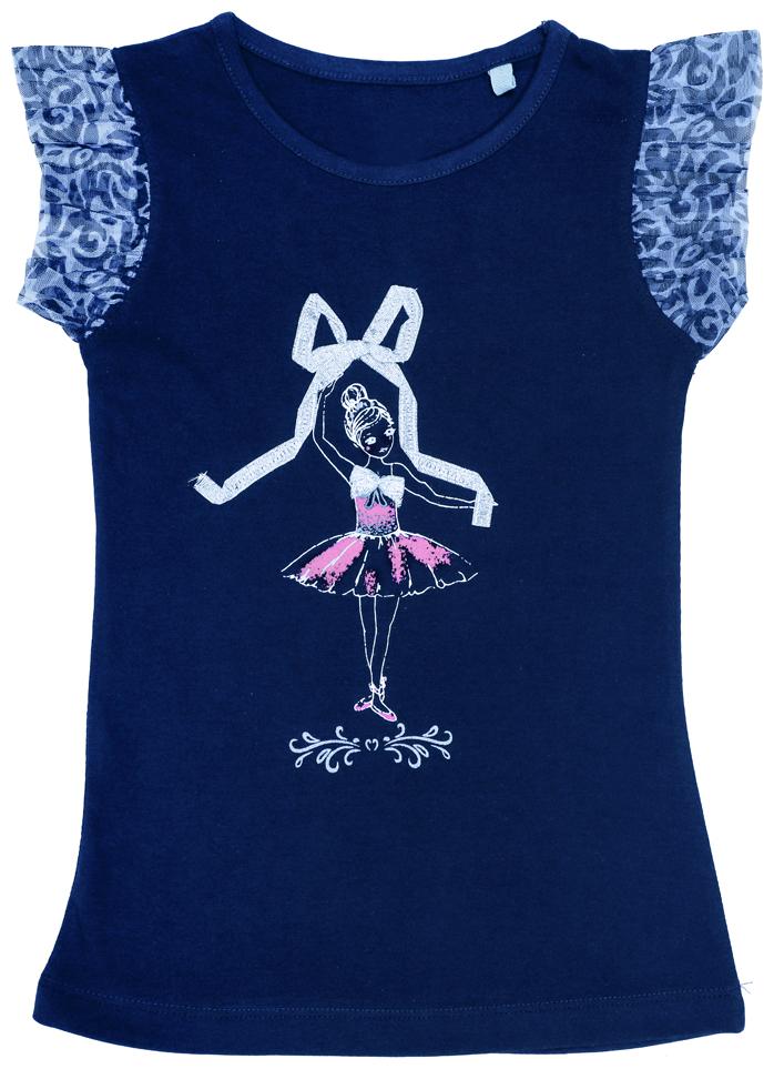 

INDIAN FLOWER Girl Cotton Printed T shirt - Blue