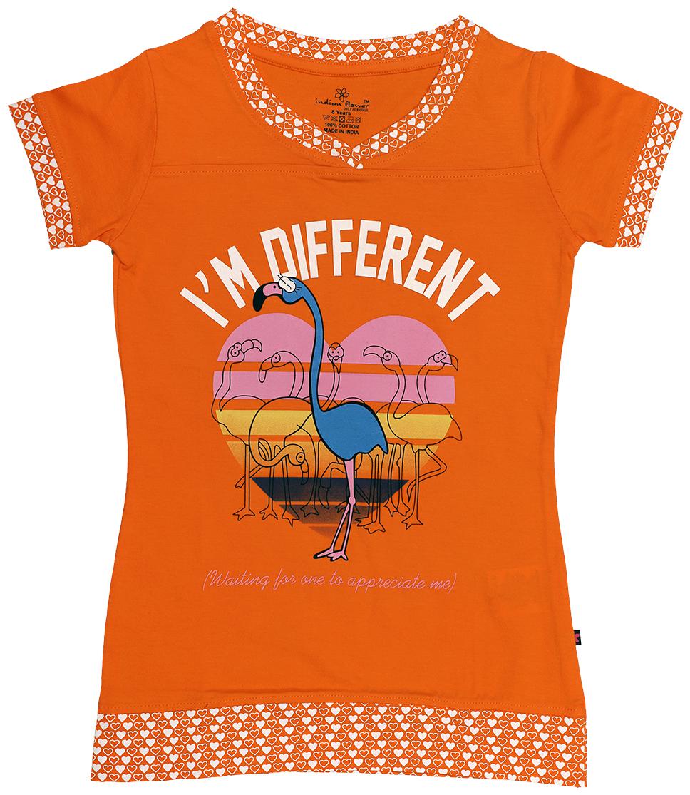 

INDIAN FLOWER Girl Cotton Printed Top - Orange