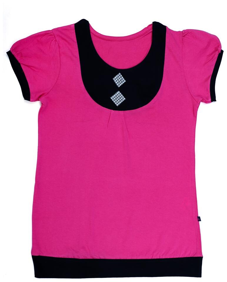 

INDIAN FLOWER Girl Cotton Solid T shirt - Pink