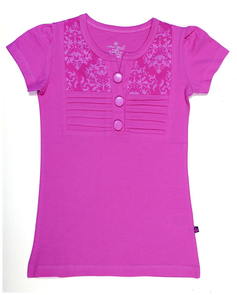 

INDIAN FLOWER Girl Cotton Printed Top - Purple