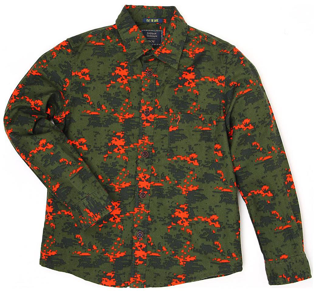 

Indian Terrain Boy Cotton Printed Shirt Green