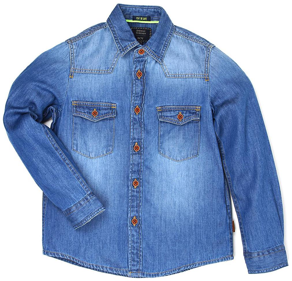

Indian Terrain Boy Cotton Solid Shirt Blue