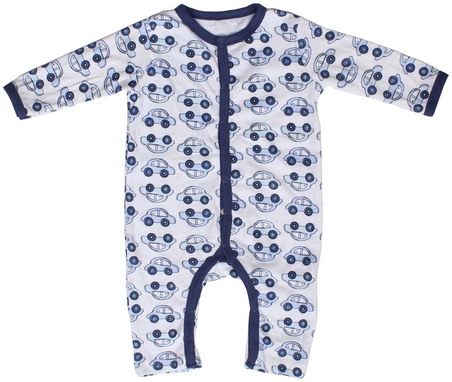 

Indirang Unisex Cotton Printed Jumpsuit - Blue White