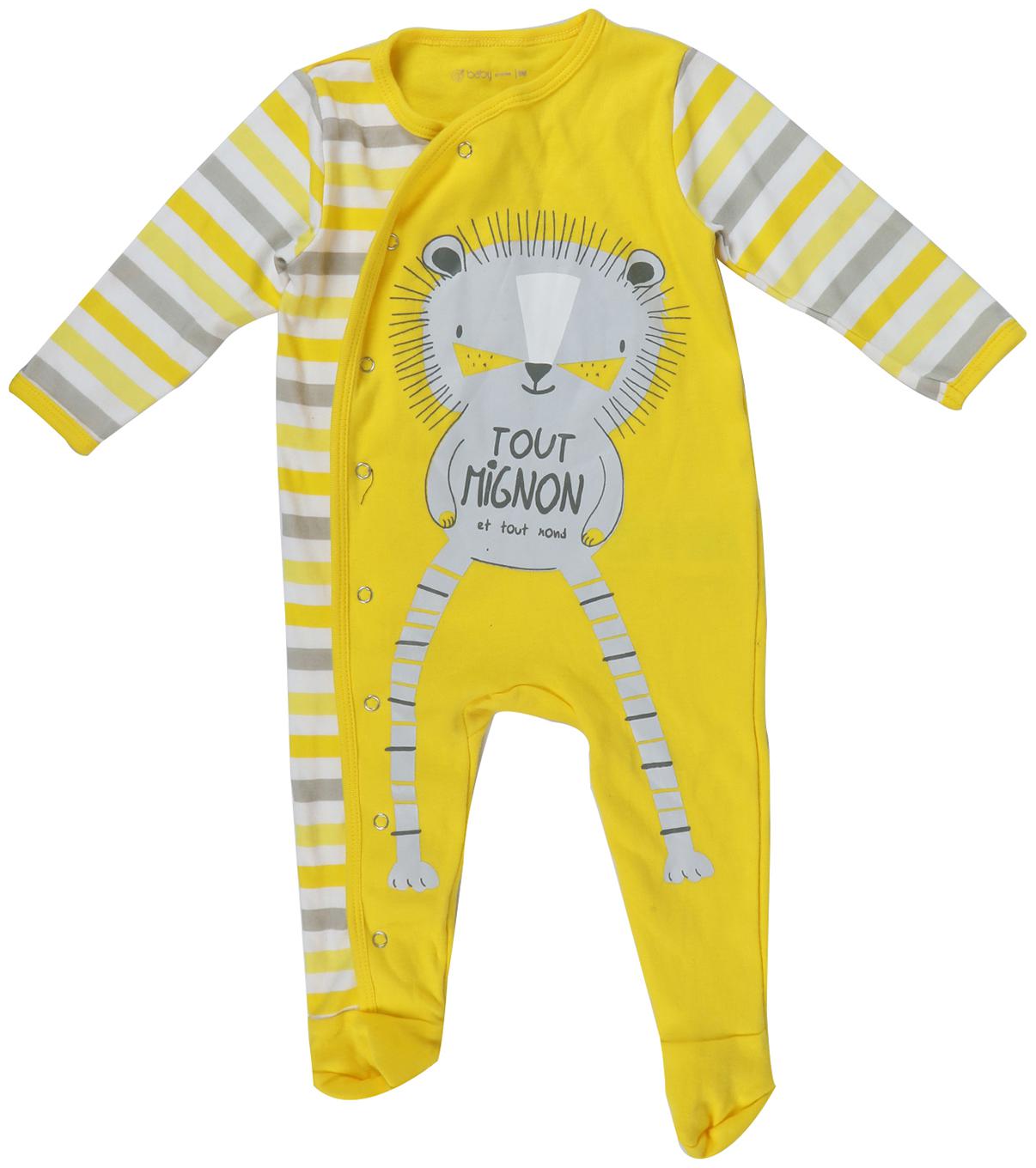 

Indirang Unisex Cotton Printed Romper - Yellow