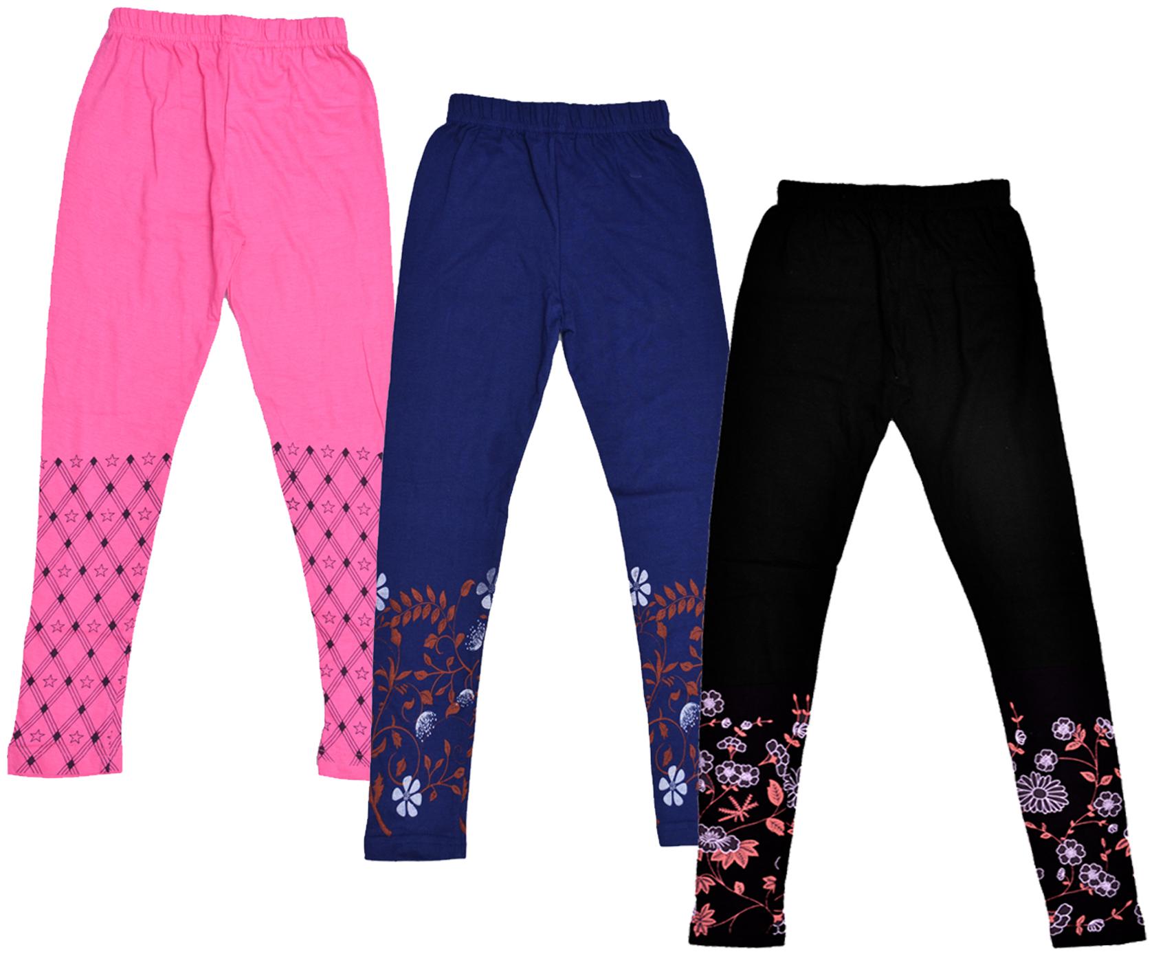 Pack Of 5 Indistar IndiWeaves Girls Super Soft and Stylish Cotton Printed Legging