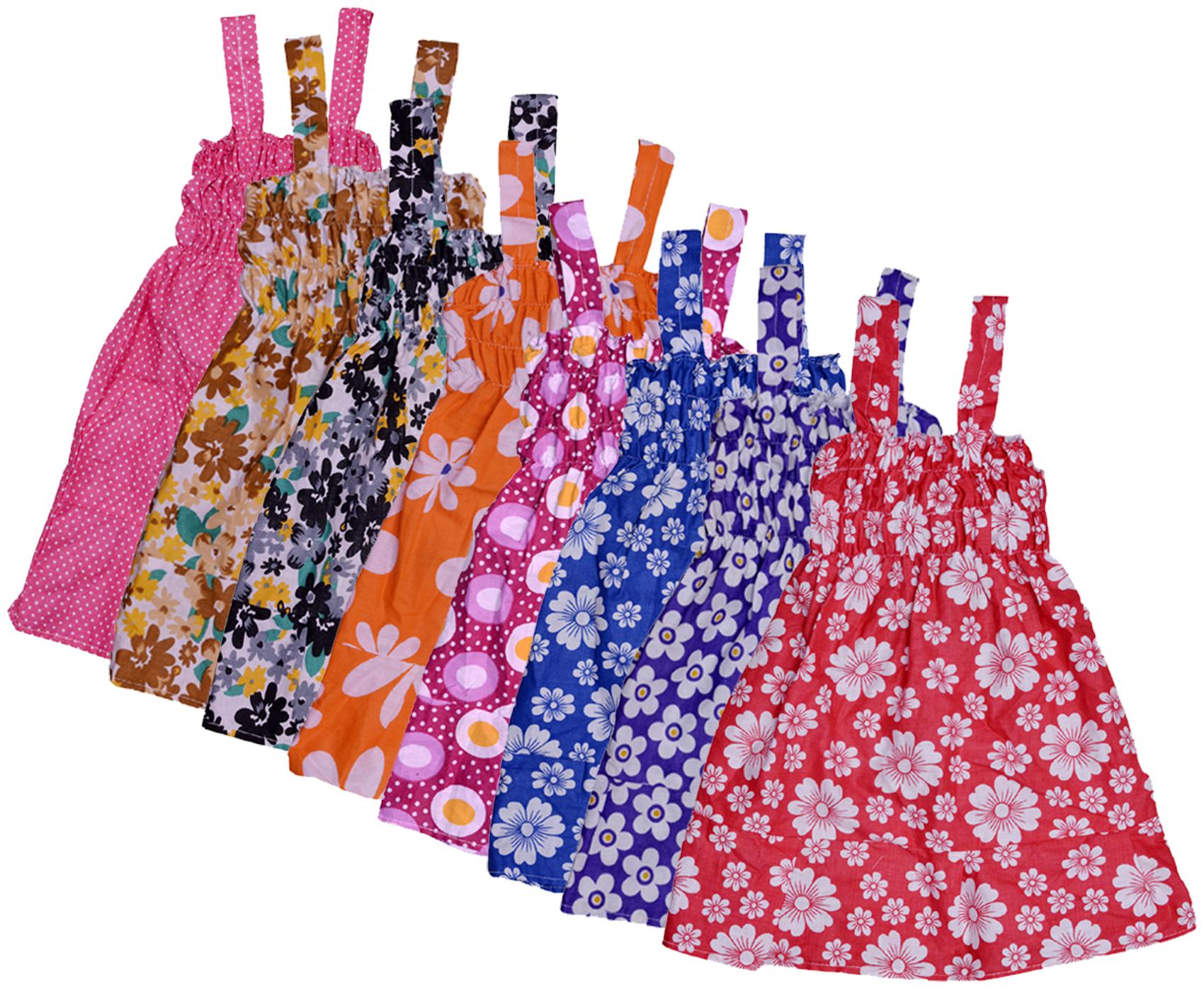 

Indiweaves Baby girl Cotton Printed Princess frock - Multi