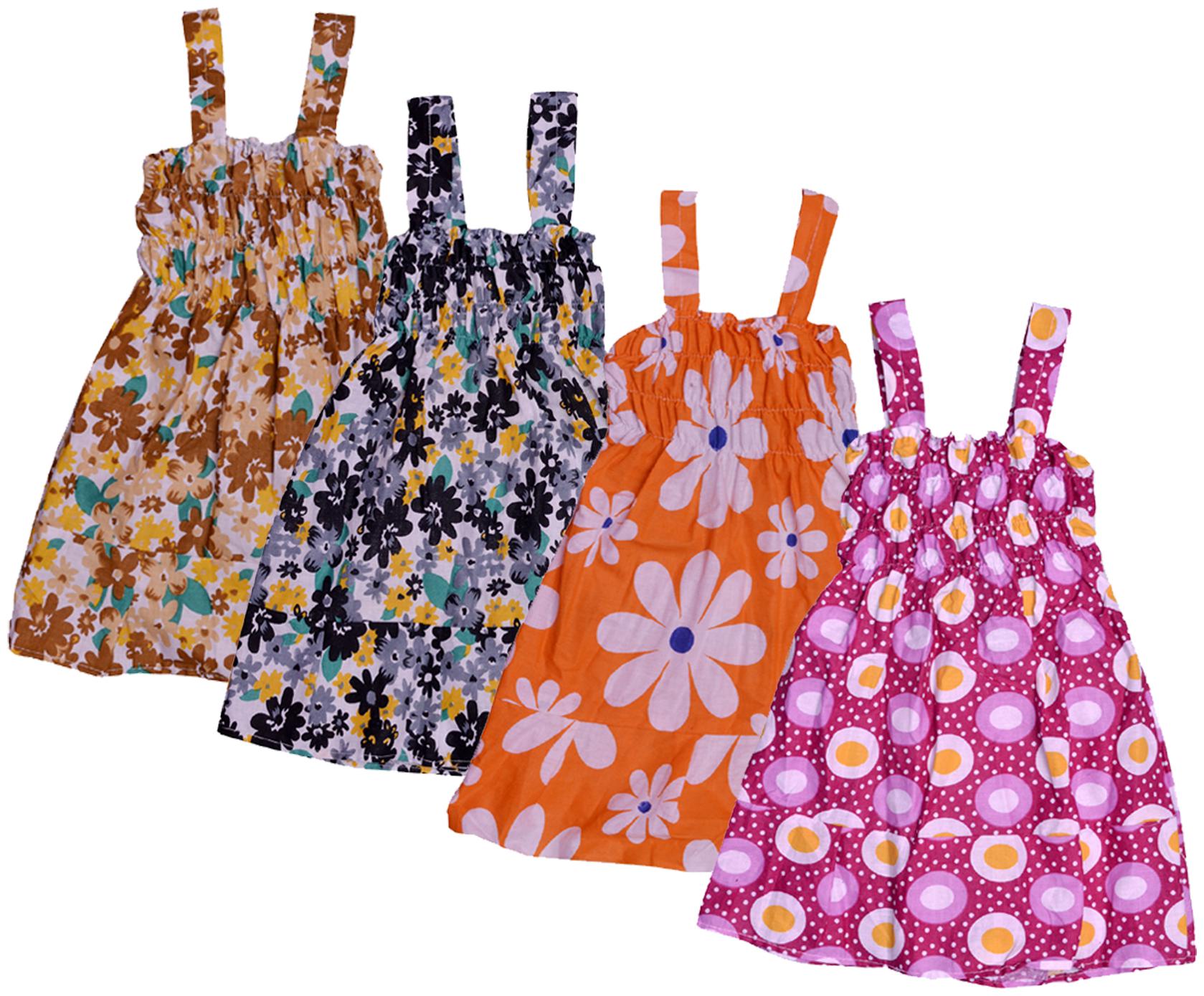 

Indiweaves Baby girl Cotton Printed Princess frock - Multi