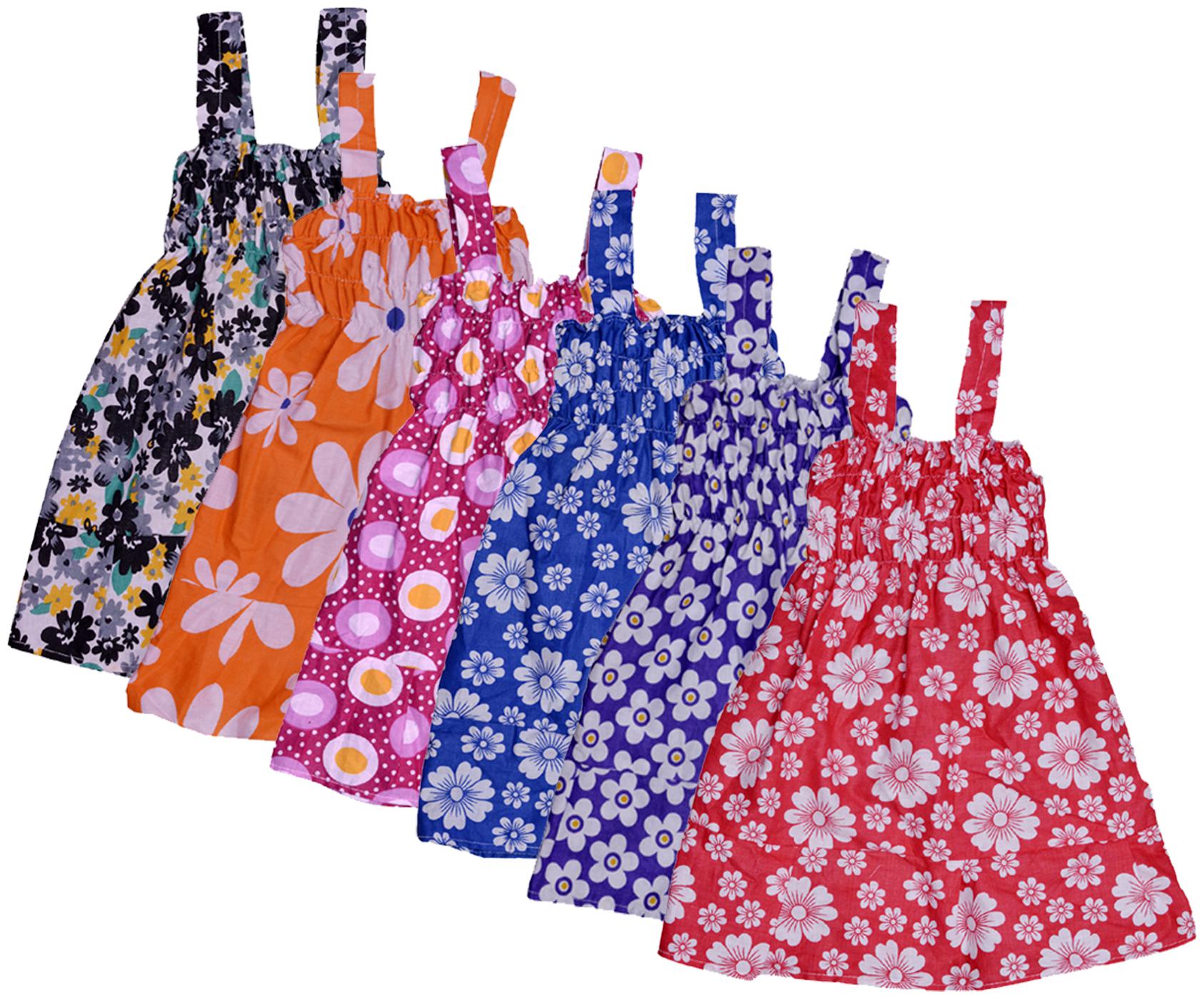 

Indiweaves Baby girl Cotton Printed Princess frock - Multi