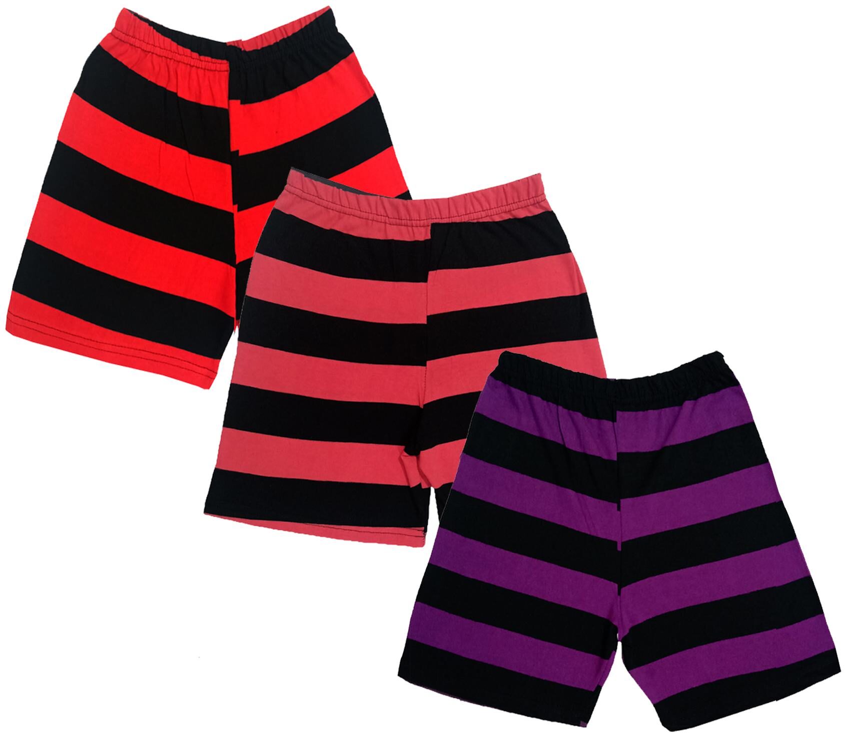 

IndiWeaves Boys Cotton Striped Shorts (Pack of 3) Multi