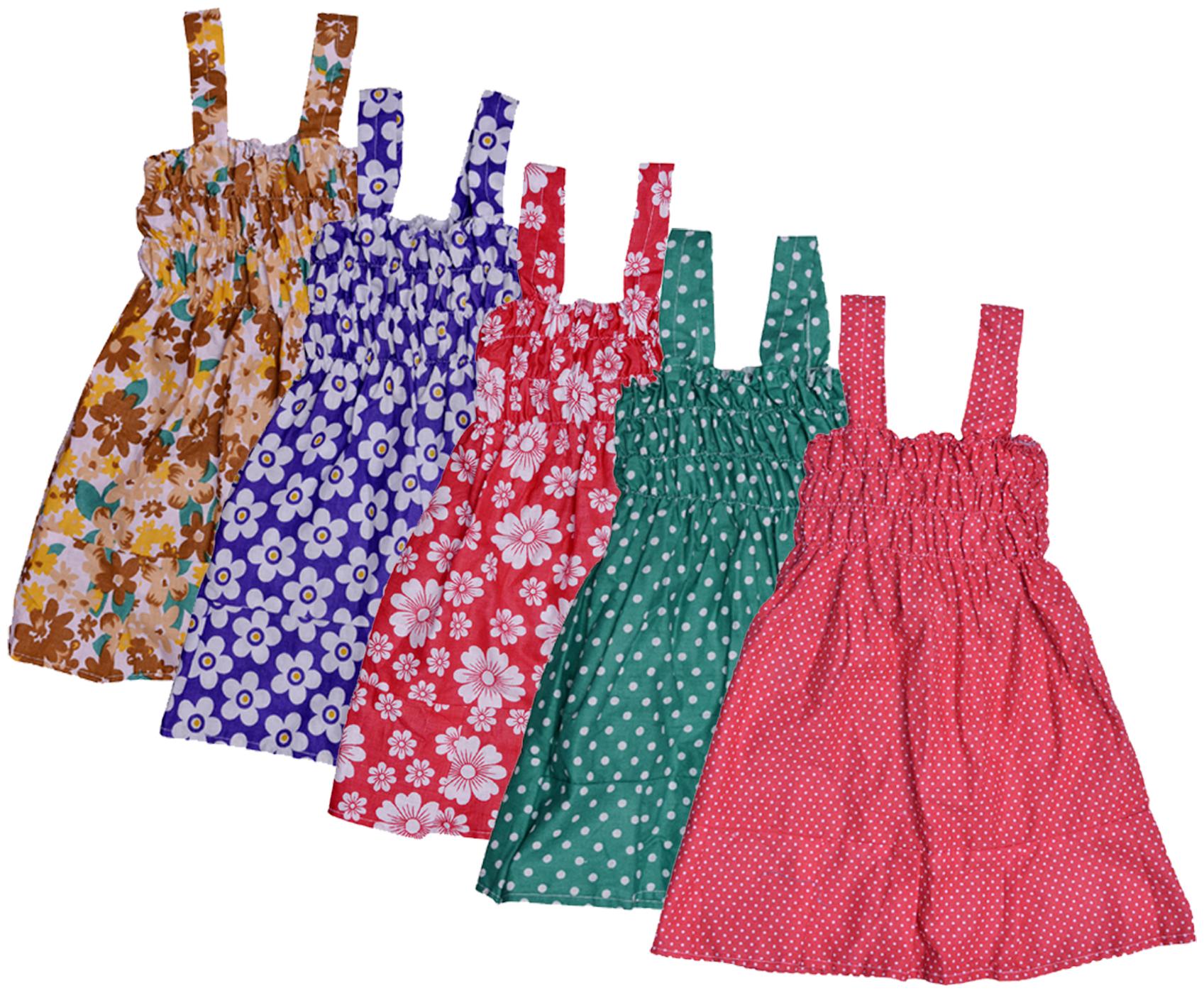 

Indiweaves Baby girl Cotton Printed Princess frock - Multi