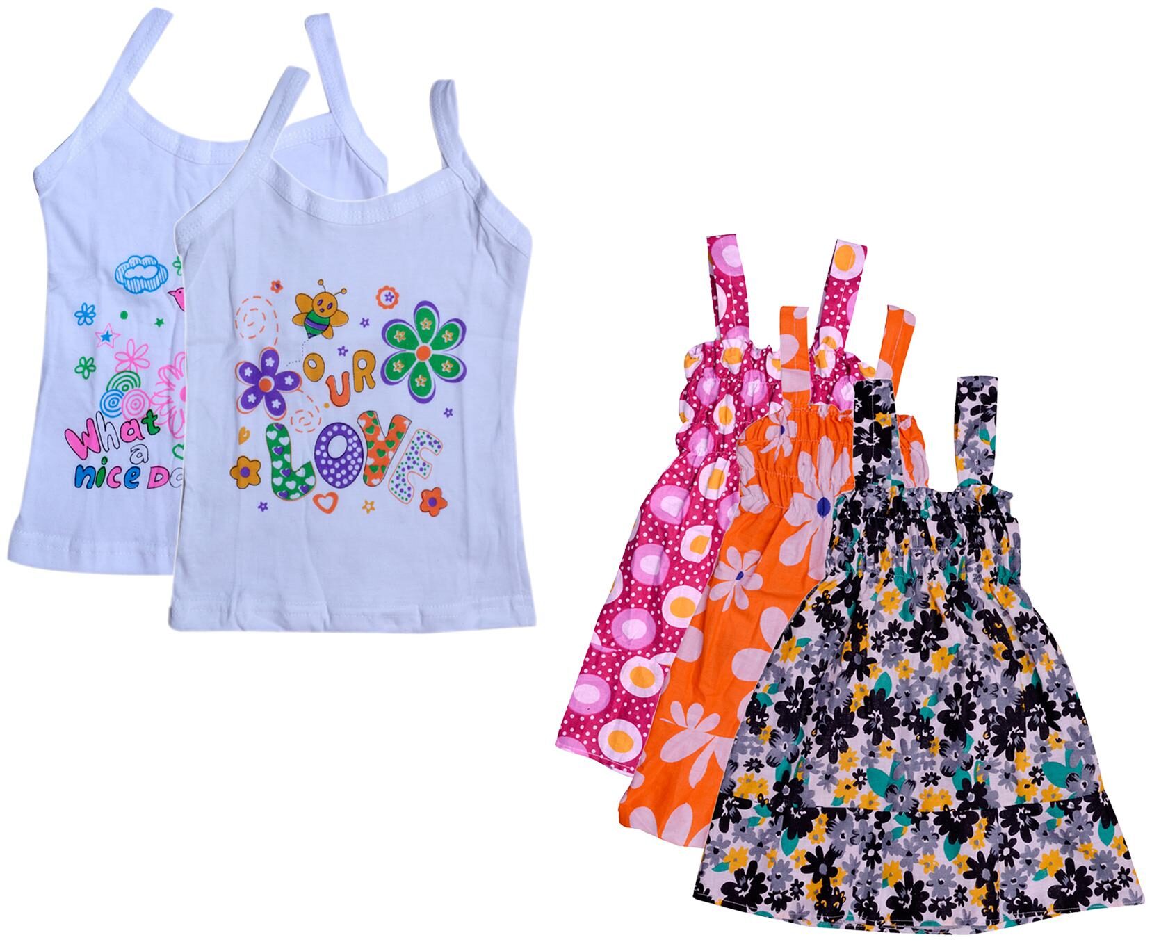 

Indiweaves Girl Cotton Printed Top - Multi
