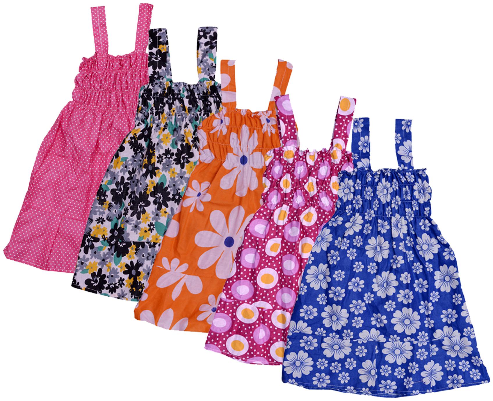 

Indiweaves Baby girl Cotton Printed Princess frock - Multi