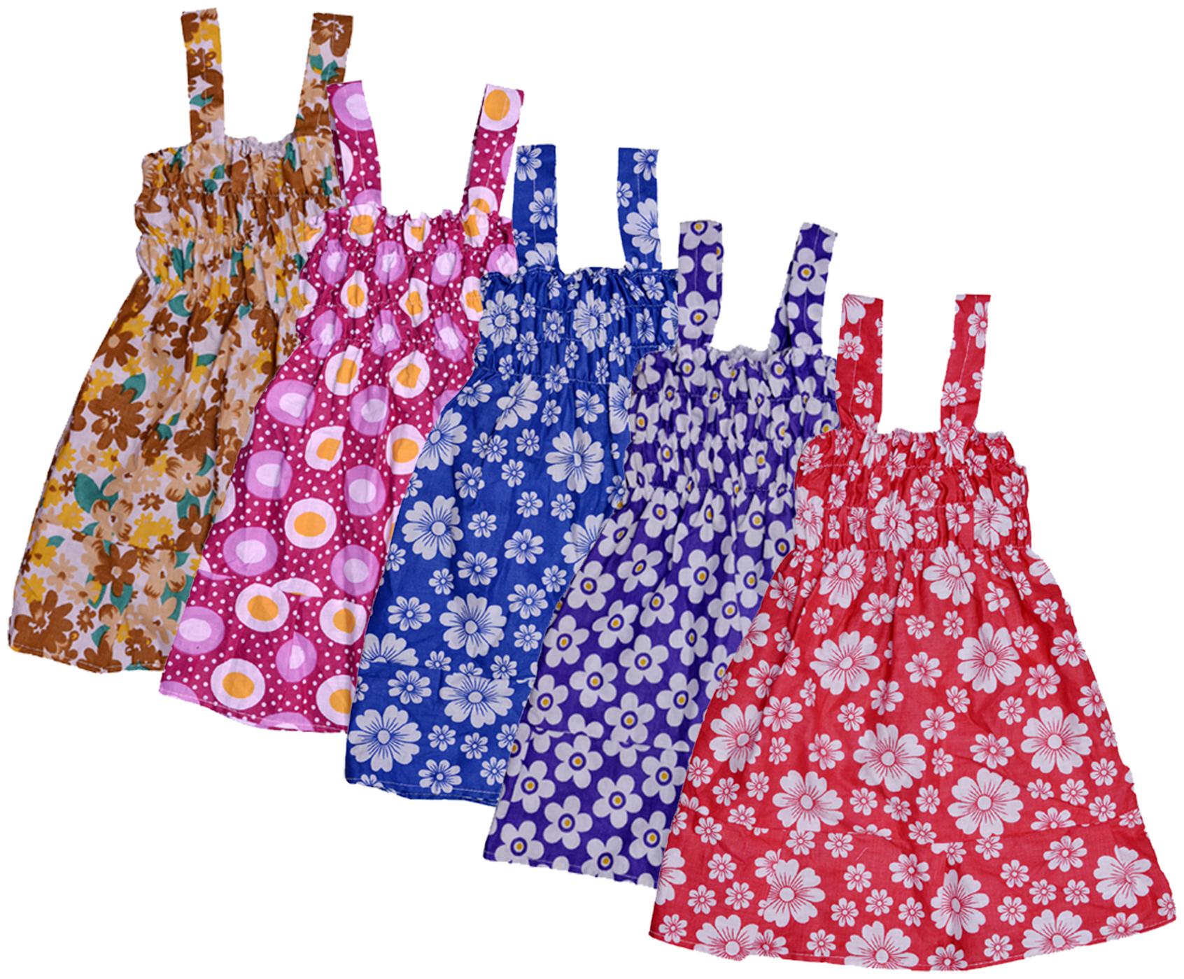 

Indiweaves Baby girl Cotton Printed Princess frock - Multi