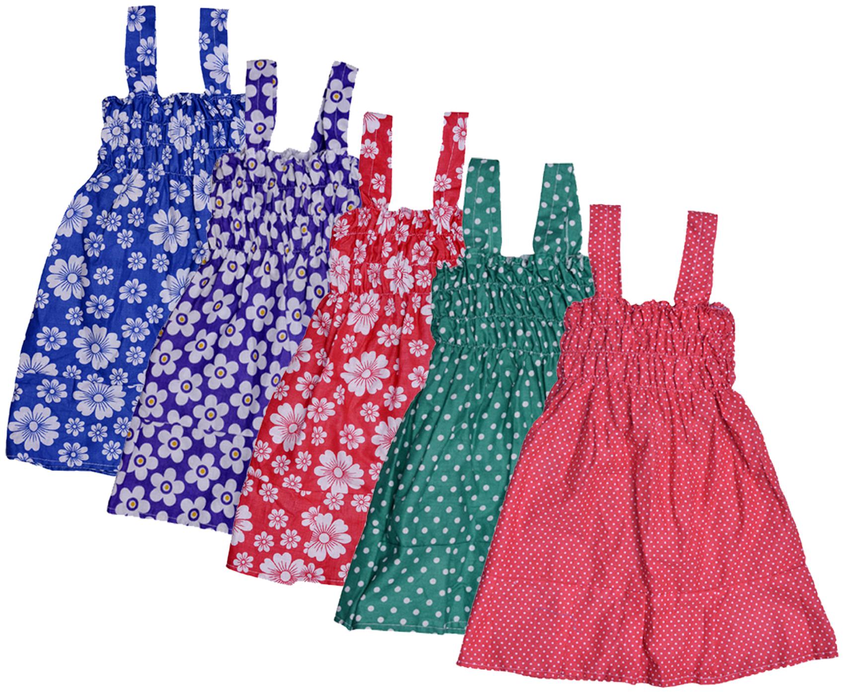 

Indiweaves Baby girl Cotton Printed Princess frock - Multi
