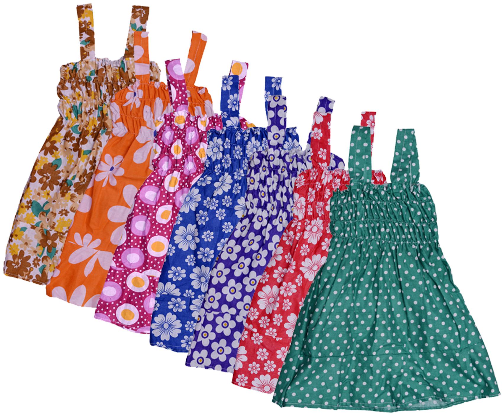 

Indiweaves Baby girl Cotton Printed Princess frock - Multi