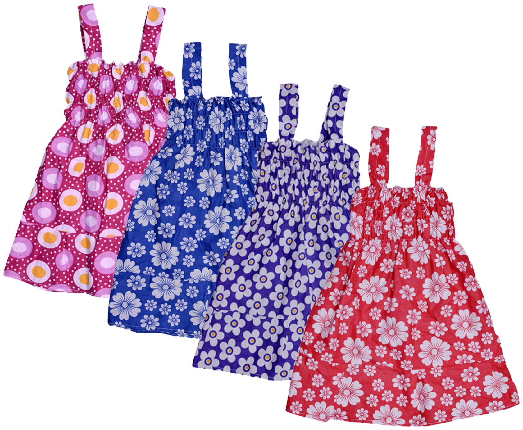 

Indiweaves Baby girl Cotton Printed Princess frock - Multi