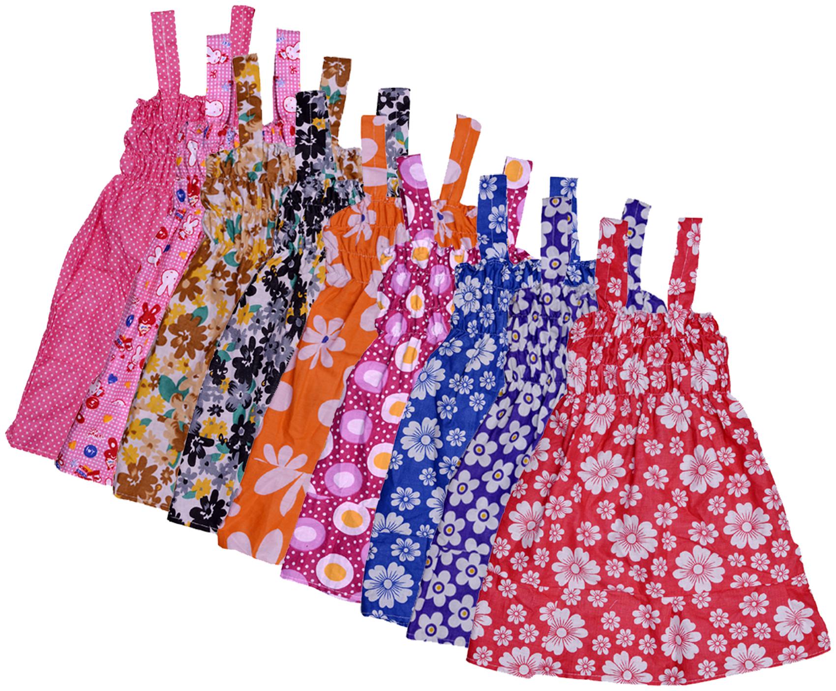 

Indiweaves Baby girl Cotton Printed Princess frock - Multi