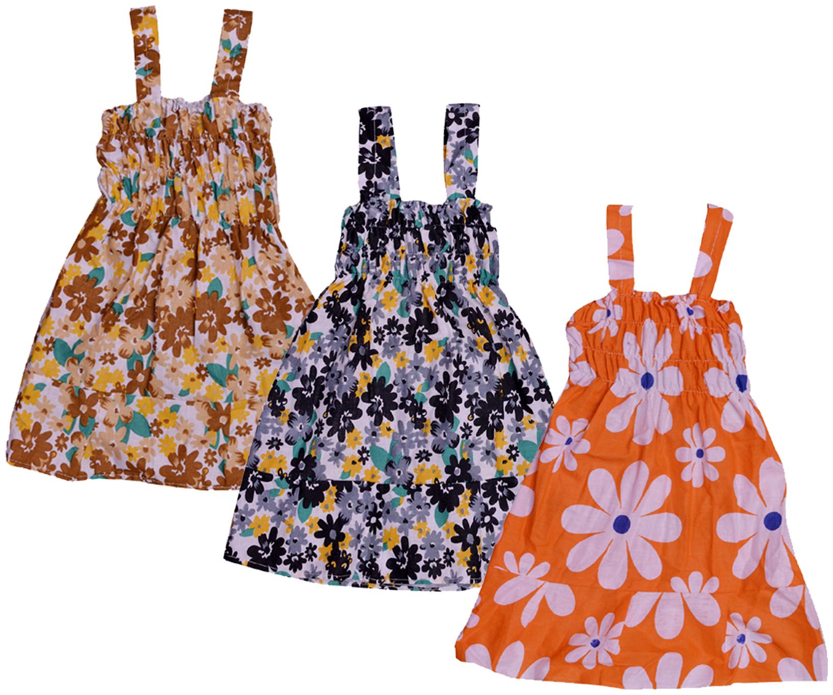 

Indiweaves Baby girl Cotton Printed Princess frock - Multi