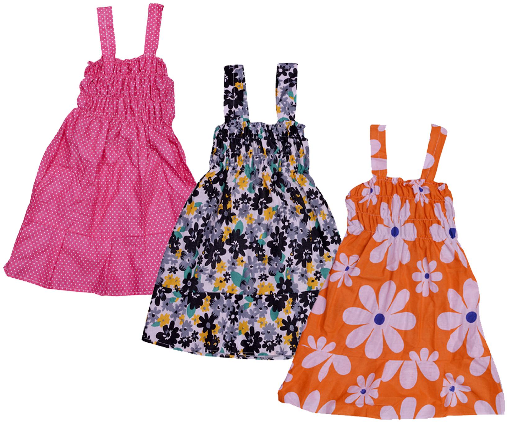 

Indiweaves Baby girl Cotton Printed Princess frock - Multi