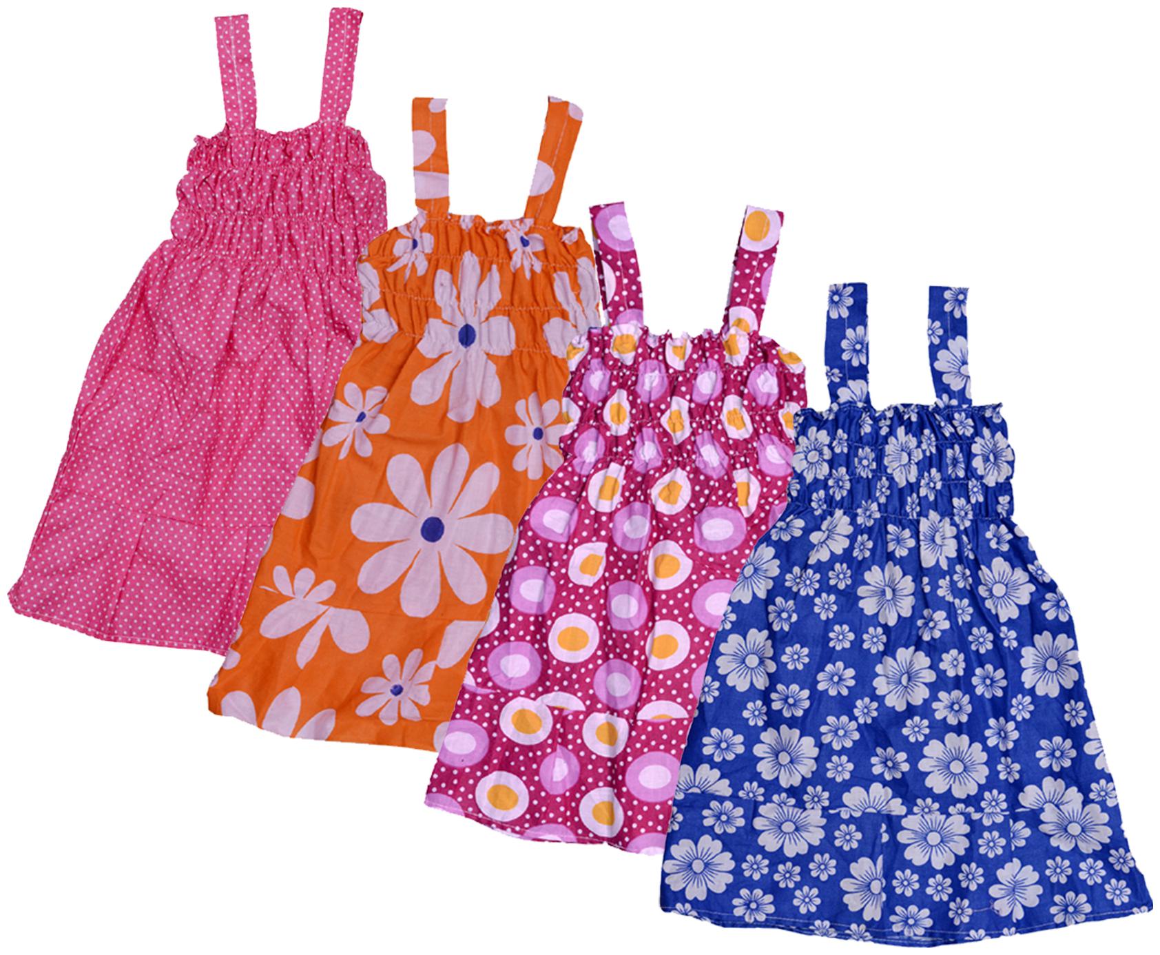 

Indiweaves Baby girl Cotton Printed Princess frock - Multi