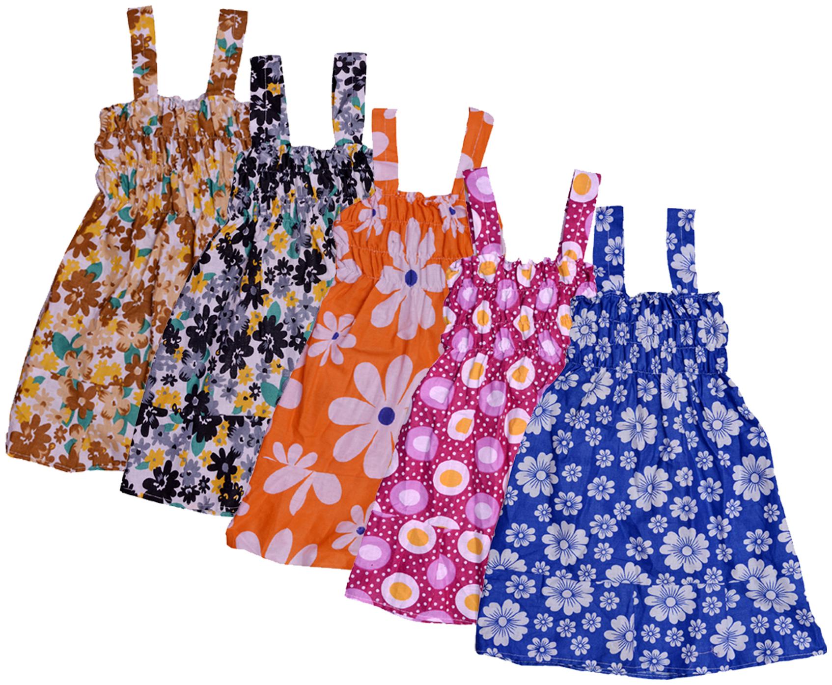 

Indiweaves Baby girl Cotton Printed Princess frock - Multi