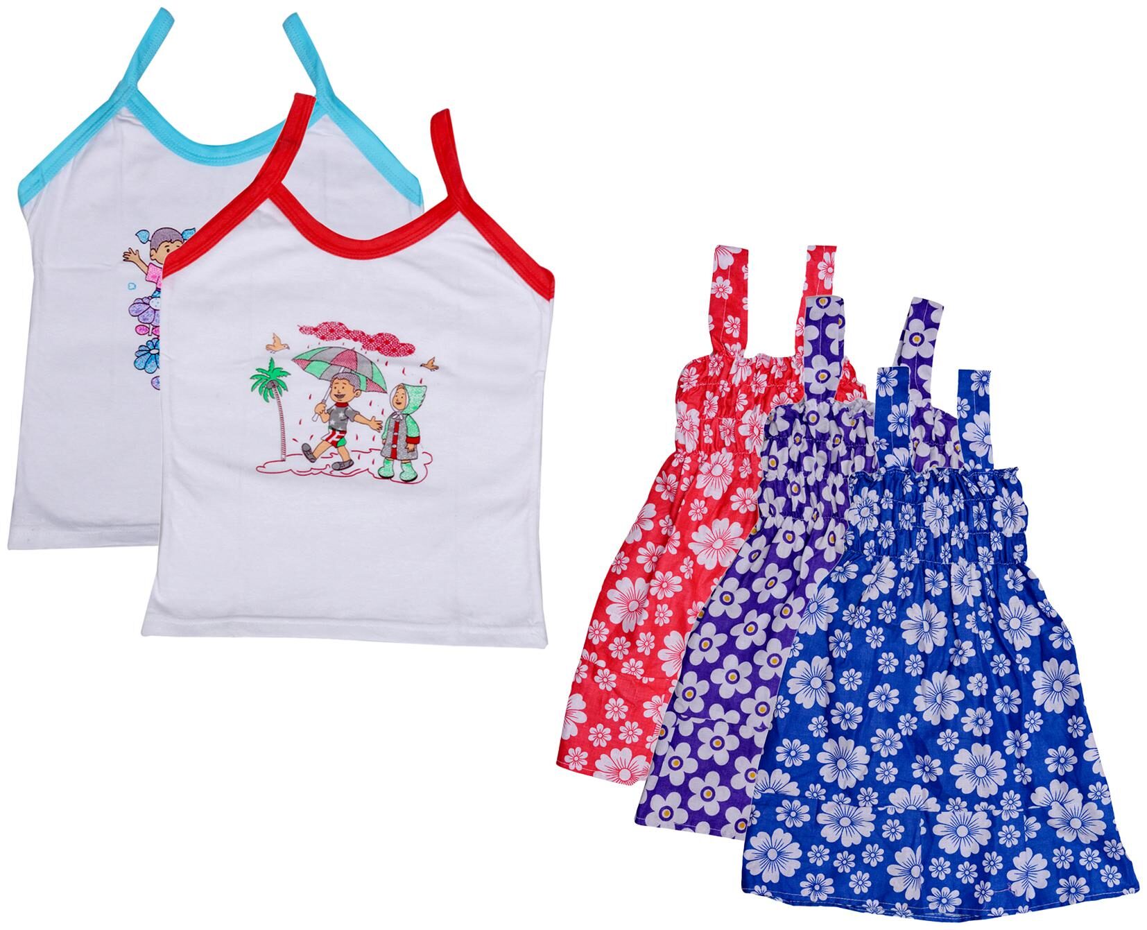 

Indiweaves Girl Cotton Printed Top - Multi