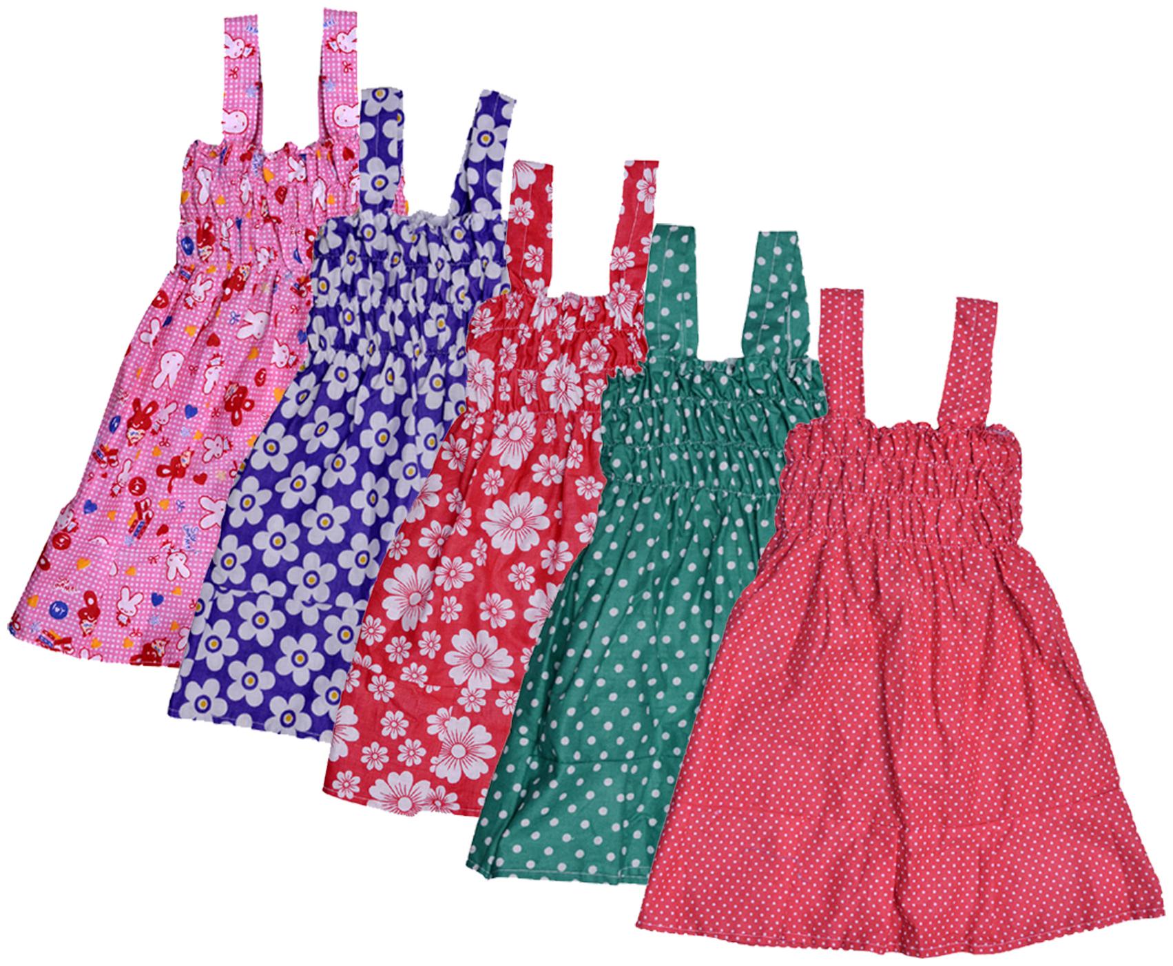 

Indiweaves Baby girl Cotton Printed Princess frock - Multi