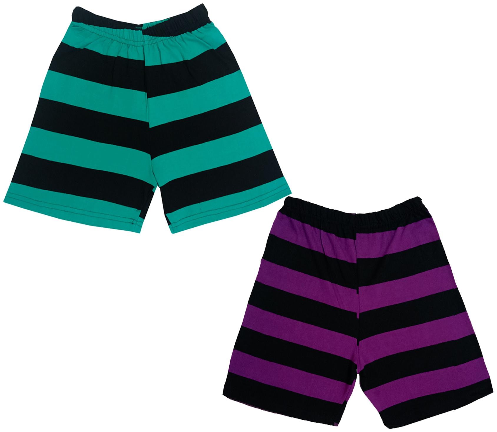 

IndiWeaves Boys Cotton Striped Shorts (Pack of 2) Multi