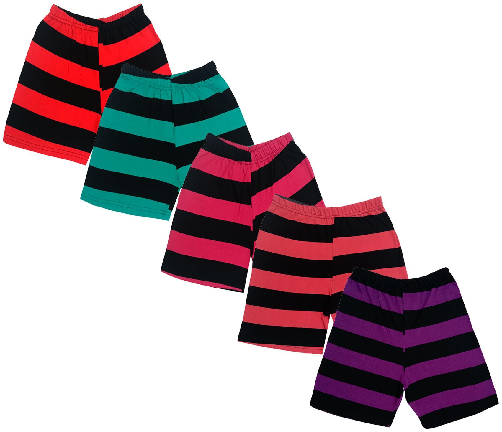 

IndiWeaves Boys Cotton Striped Shorts (Pack of 5) Multi