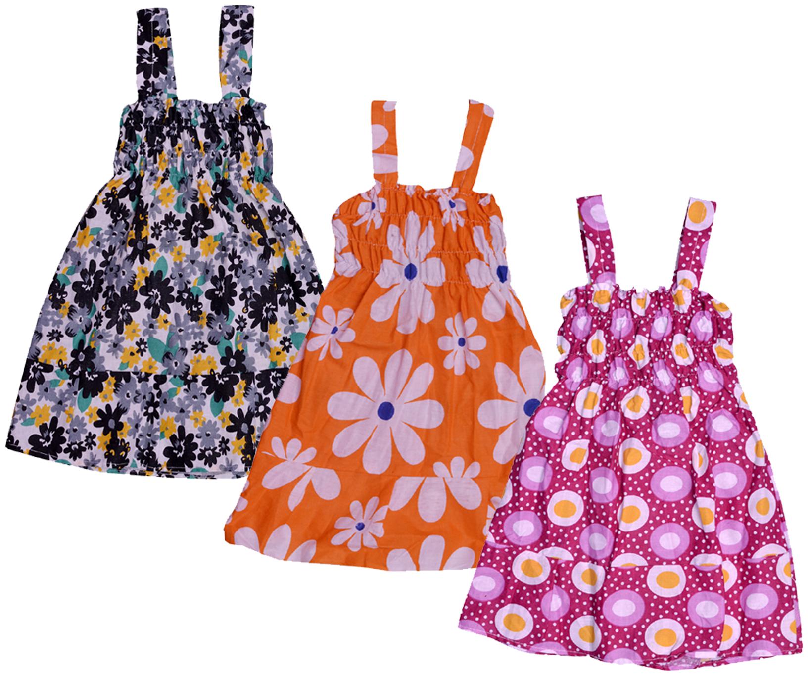 

Indiweaves Baby girl Cotton Printed Princess frock - Multi