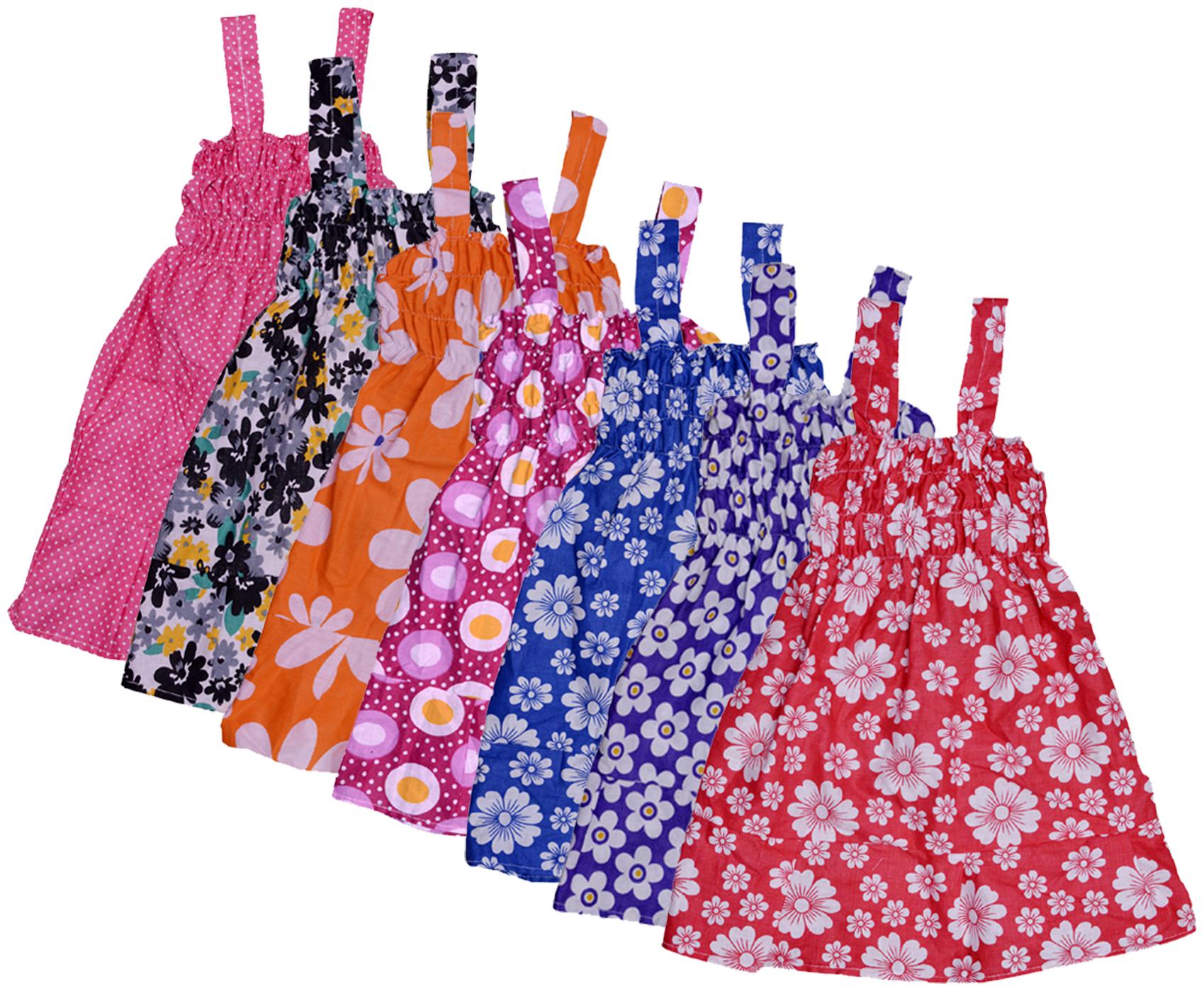 

Indiweaves Baby girl Cotton Printed Princess frock - Multi
