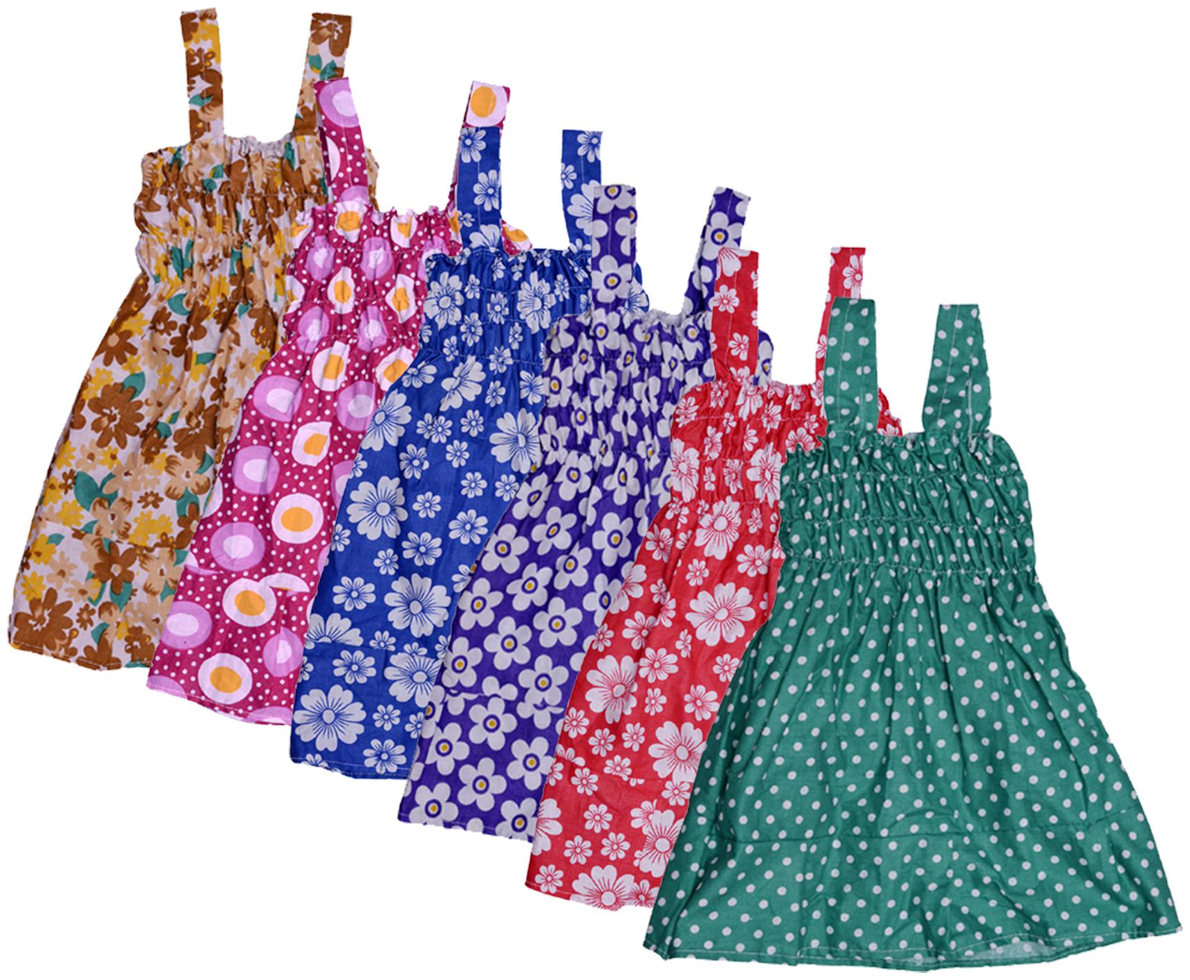 

Indiweaves Baby girl Cotton Printed Princess frock - Multi