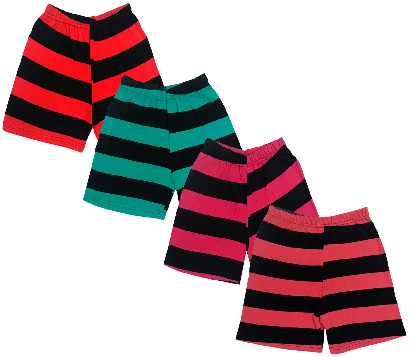 

IndiWeaves Boys Cotton Striped Shorts (Pack of 4) Multi