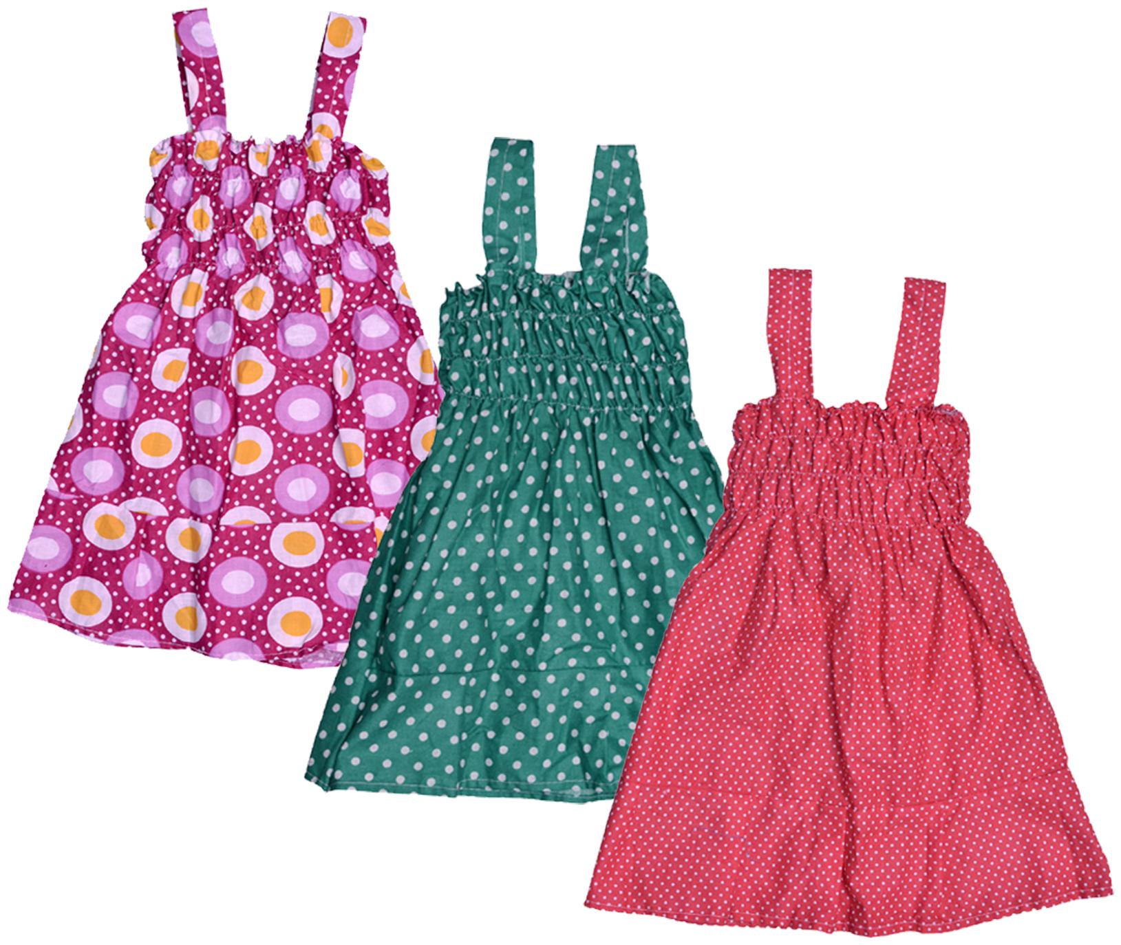 

Indiweaves Baby girl Cotton Printed Princess frock - Multi
