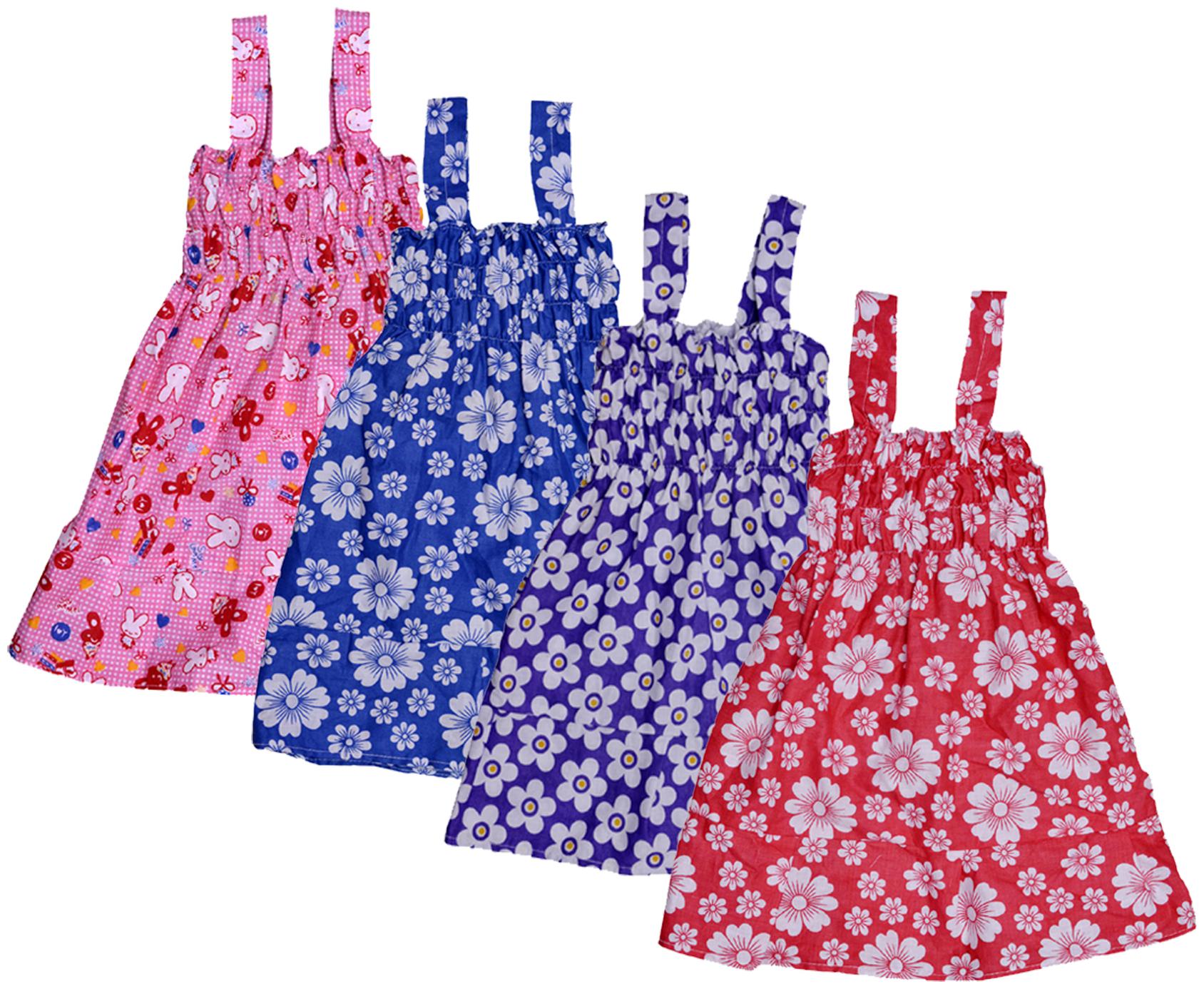 

Indiweaves Baby girl Cotton Printed Princess frock - Multi