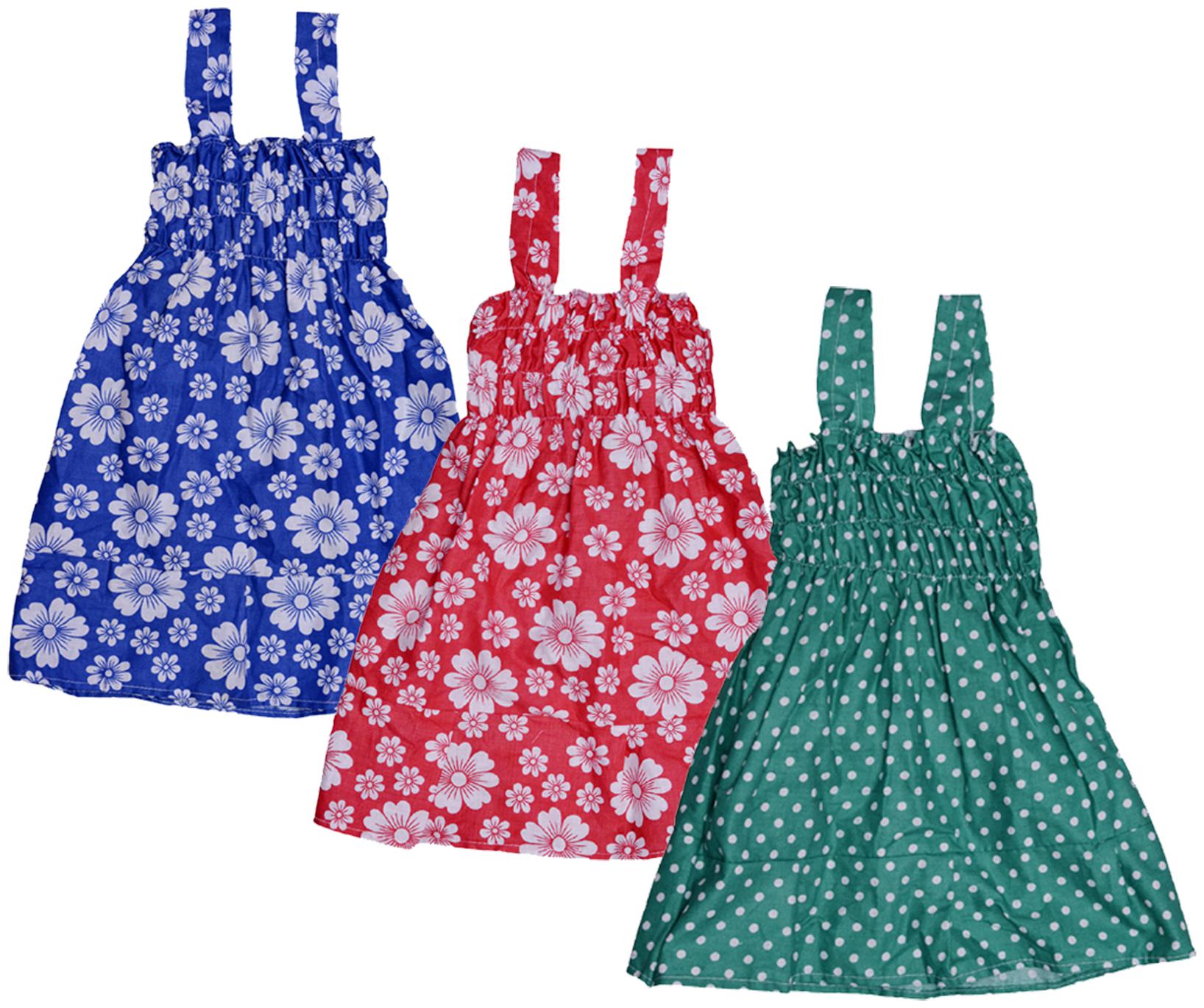 

Indiweaves Baby girl Cotton Printed Princess frock - Multi
