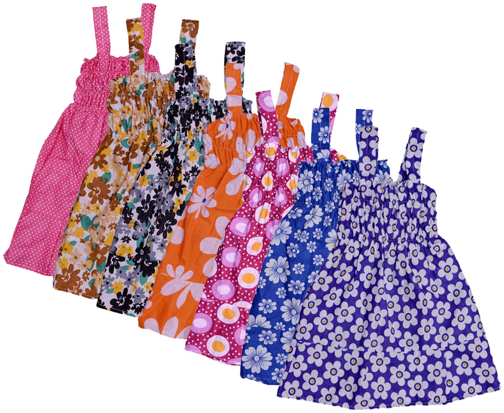 

Indiweaves Baby girl Cotton Printed Princess frock - Multi