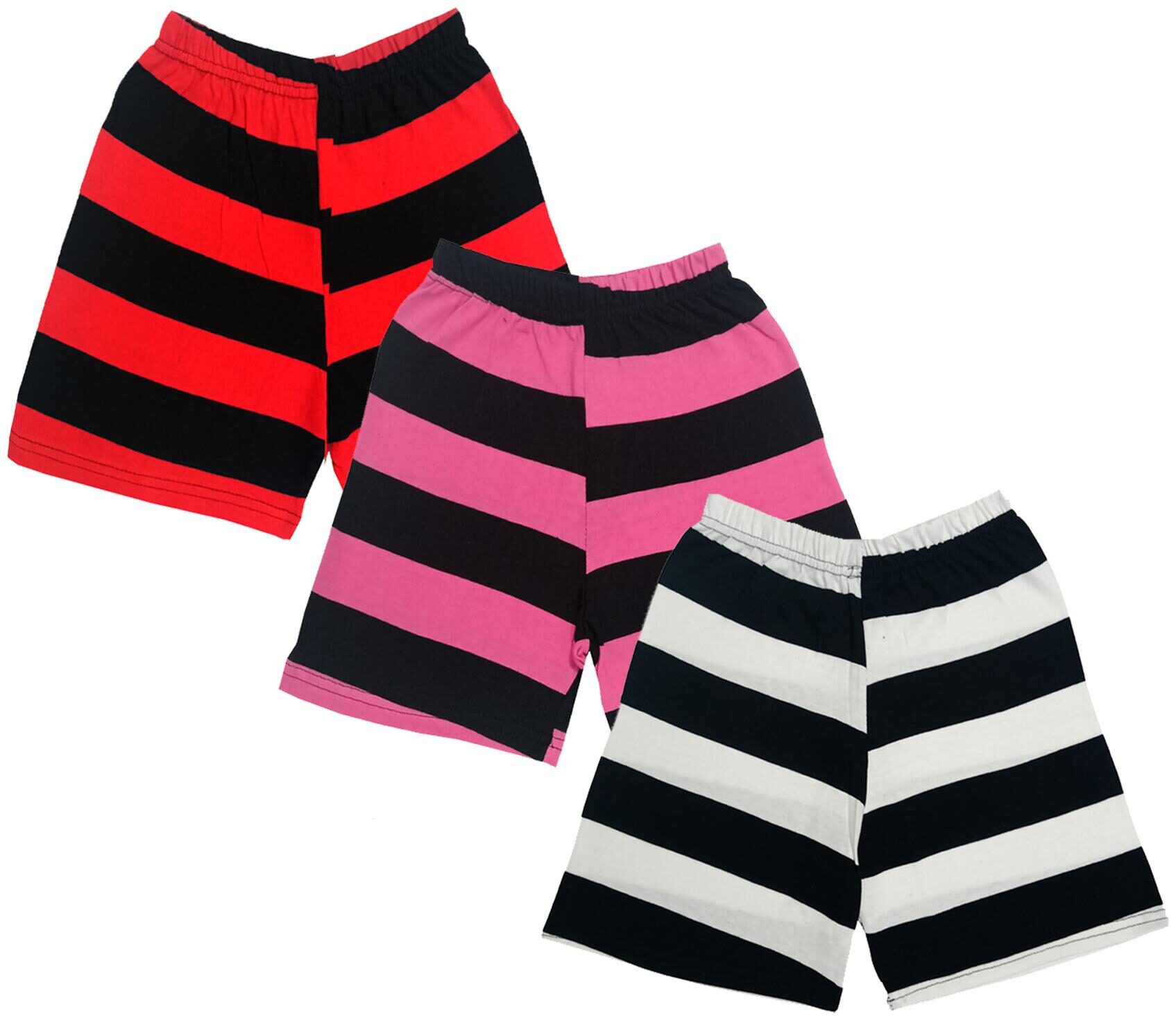 

IndiWeaves Boys Cotton Striped Shorts (Pack of 3) Multi